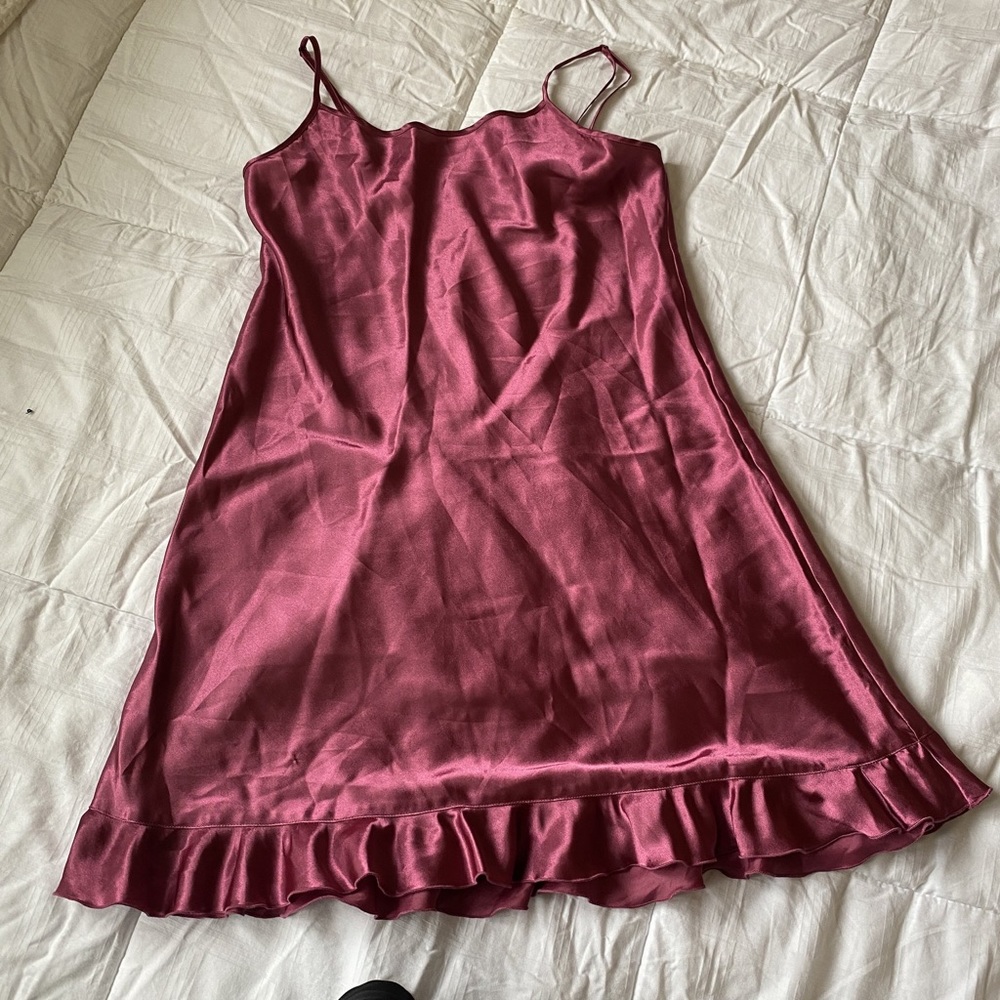 Pink Satin Slip Dress - Picture 4 of 10